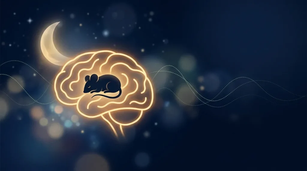 Mice dreams in REM sleep brainwave illustration