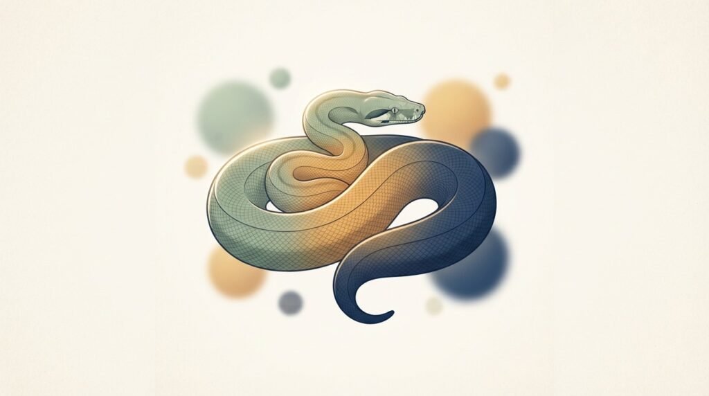 Boa constrictor dream meaning shown through three soft color variations