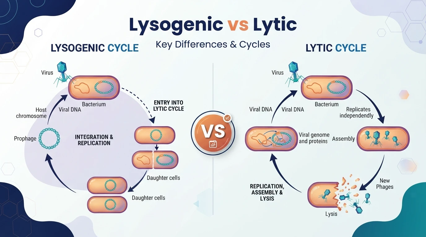 Lysogenic vs lytic cycle comparison