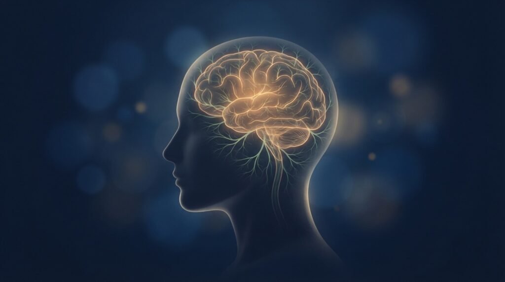 Neurological REM mechanics brain glow explaining vivid dream imagery