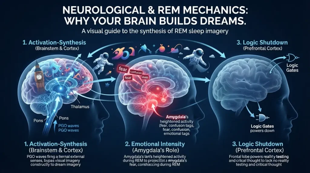 Brain and REM sleep activity explaining vivid dream imagery