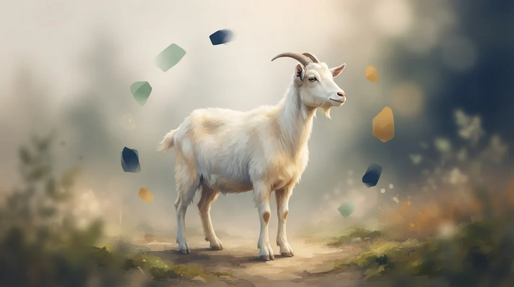 White goat symbolism shown through soft muted color variation palette